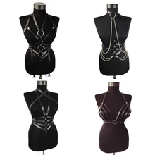 Женский ремень портупея в готическом стиле с кожаной цепочка с пентаграммой кисточкой Rave сексуальный праздничный наряд для женщин