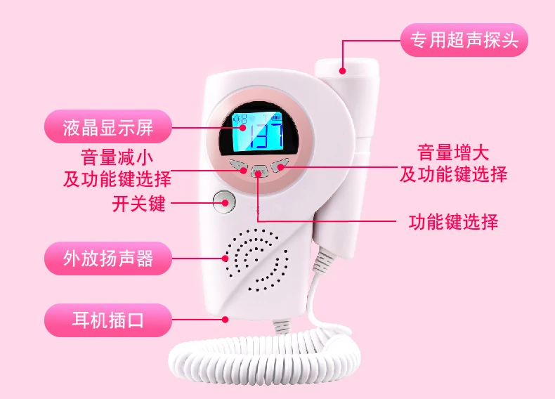 Монитор сердечного ритма плода для беременных женщин домашний допплер стетоскоп стереокард мониторинг детской активности умный инструмент
