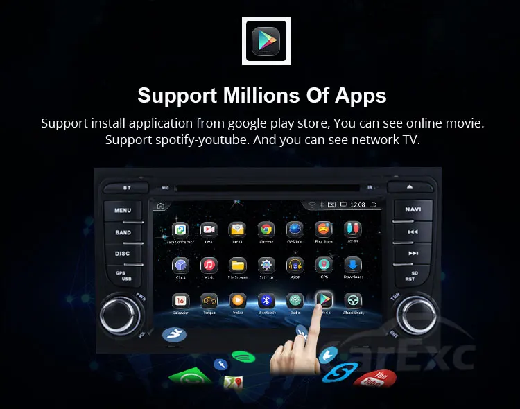 Clearance CarExc Android 9.0 For Audi A4 S4 RS4 SEAT EXEO Car DVD Player With GPS Navigation System WiFi Bluetooth USB SD Radio Multimedia 23