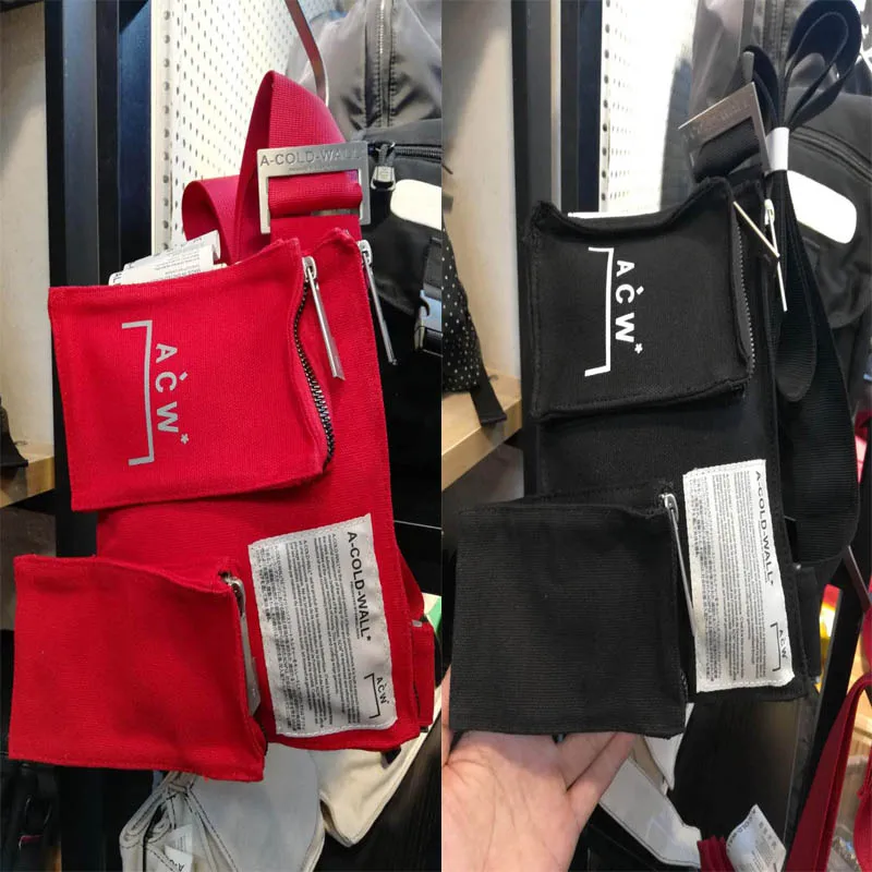 

A-COLD-WALL* Waist Packs Bag 2019 New Men Women Casual A-COLD-WALL Bags Canvas Multifunction ACW Pack 21cm*22cm*2cm