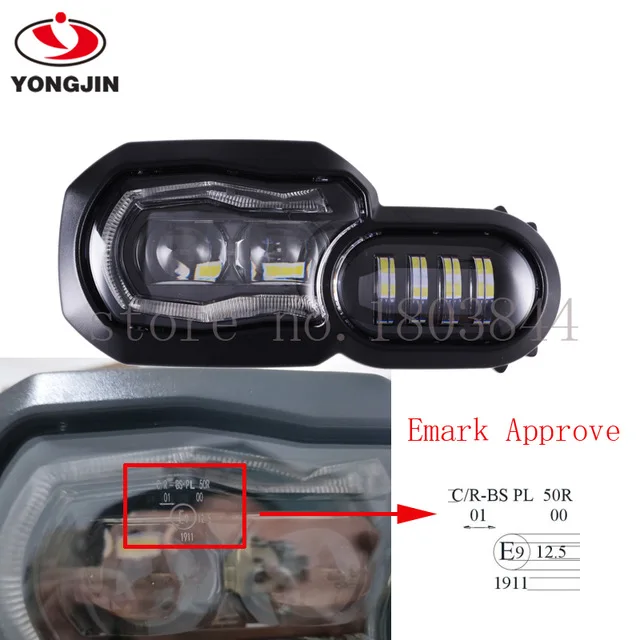  High/Low beam led headlight with Angel Eye DRL Assembly Kit and Replacement Headlight For BMW F650G - 32843876001