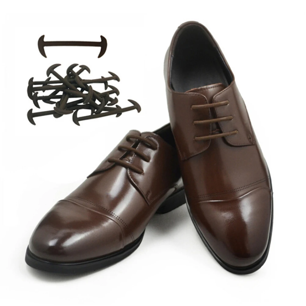 12 шт./компл. кожаная обувь ленивый без галстука шнурки 3 Цвета Для мужчин Для женщин Эластичный Силиконовый обуви кружева