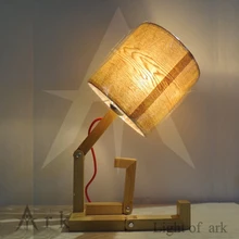 Старинные деревянные настольные лампы Робот деревянный стол свет для детей современные промышленные lampunion освещения мебели Северной Европы Стиль