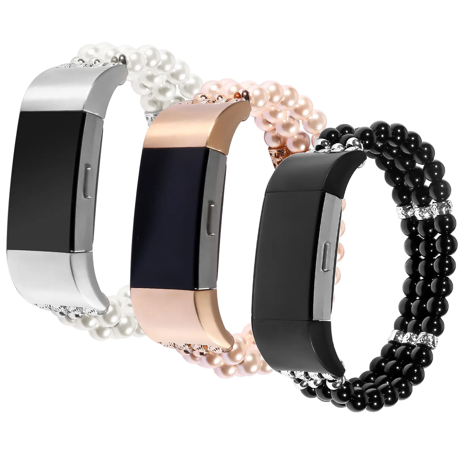 Новый Jewel Pearl стрейч часы ремешок для Fitbit заряд 2 ремень Для женщин девочек Браслет для Fitbit заряд 2 Smart наручные группа 3PZ