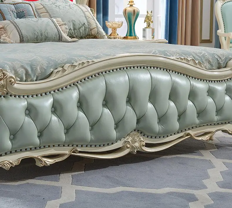 Foshan Factory wholesale New classical genuine leather bedroom set bed Foshan Factory wholesale New classical genuine leather bedroom set bed