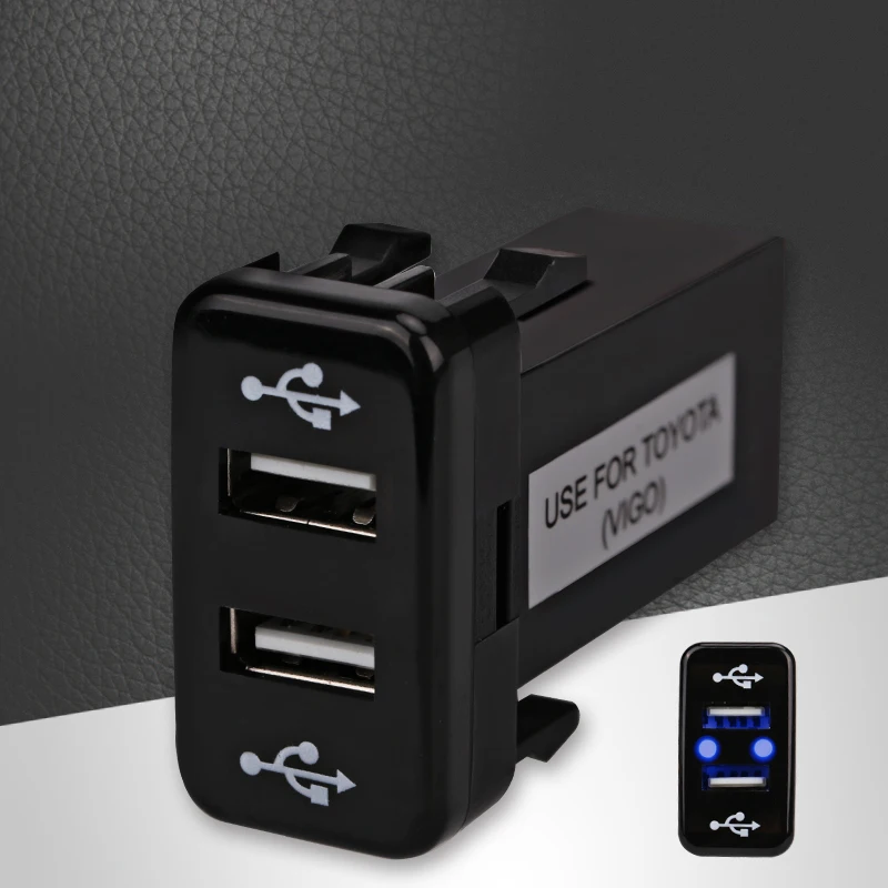 Автомобильный двойной USB аудио порт зарядного устройства Интерфейсный