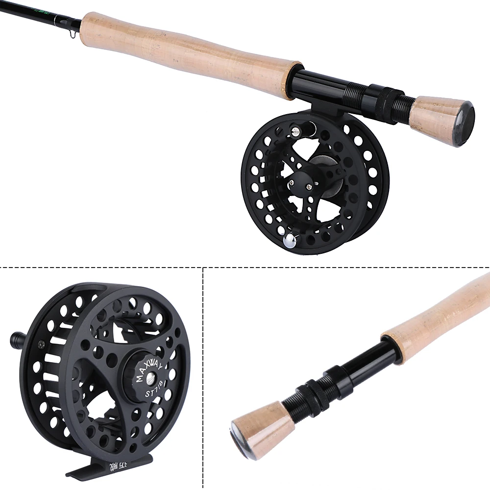 Maxway 3/4 5/6 7/8 Fly Fishing Kit Carbon Fly Fishing Rod and Reel Combo  with Flies Fly Fishing Line Set