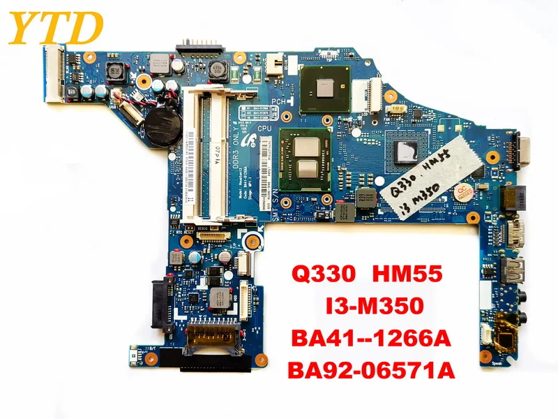 Оригинальное для Samsung Q330 Материнская плата ноутбука HM55 I3 M350 BA41 1266A BA92 06571A