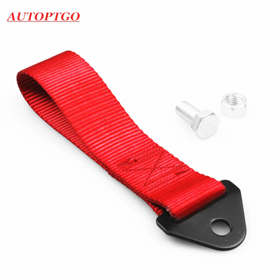 

Red Racing Front Rear Bumper Hook Trailer Tow Towing Strap Rope For Car JDM Honda Hyundai Toyota Kia Bmw Audi Nissan Tow Ropes