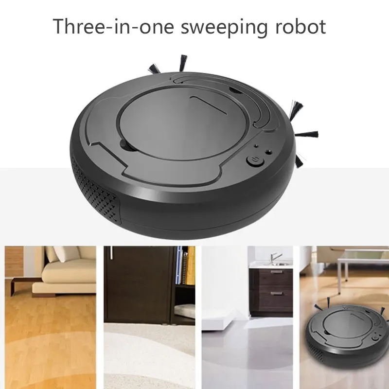 3 in 1 Rechargeable Automatic Smart Robot Vacuum Cleaner Mop Sweeping 1800PA Power Suction for Home Thin Carpet Pet Hair
