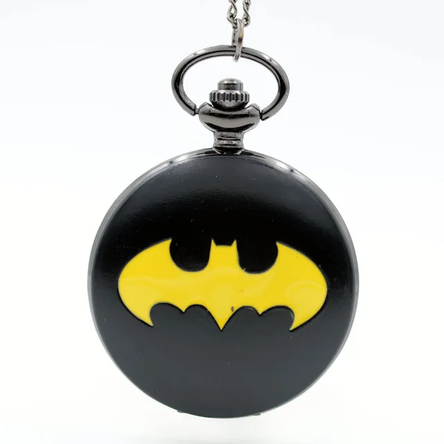 Vintage BM Batman Black Dial Movie Quartz Pocket Watch Analog Pendant Necklace M Vintage BM Batman Black Dial Movie Quartz Pocket Watch Analog Pendant Necklace M