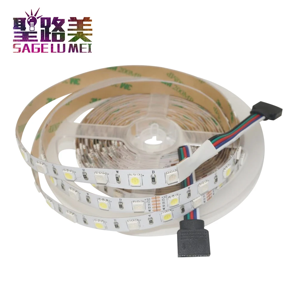 5 м/рулон DC12V 60 Светодиодный s/M SMD5050 смешанные Цвет RGBW RGB+(теплый белый/холодный белый) RGBWW RGBCW Светодиодные ленты света 5pin IP30/IP65/IP67 300 светодиодный s