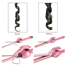 Профессиональный 9 мм 19 мм супер турмалиновый керамический баррель маленькие тонкие щипцы кудрявые волосы утюжок для завивки утюжок палочка Инструменты для волос