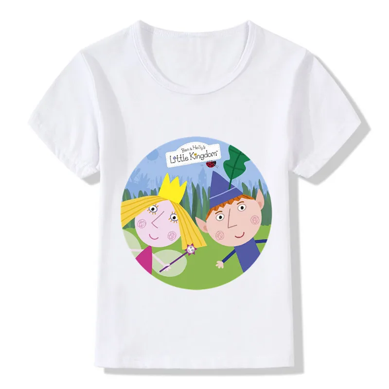 

Children Cartoon Ben And Holly Kingdom Funny T-shirt Kids Baby Summer Cute Clothes Boys Girls Tops T Shirt,ooo5038