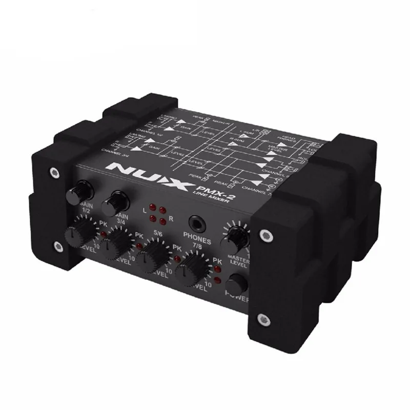 Hot Music Mixer PMX 2 Multi Channel Line Mixer Master Level Indicator