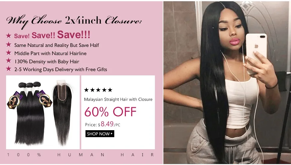malaysian straight hair with closure 960