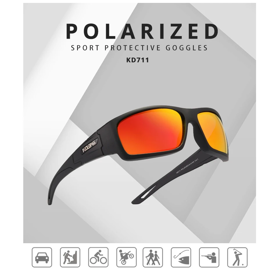 KDEAM New Sports Polarized Sunglasses Men Multi Layer Coating Lens Sun Glasses for Driving Fishing Exploring