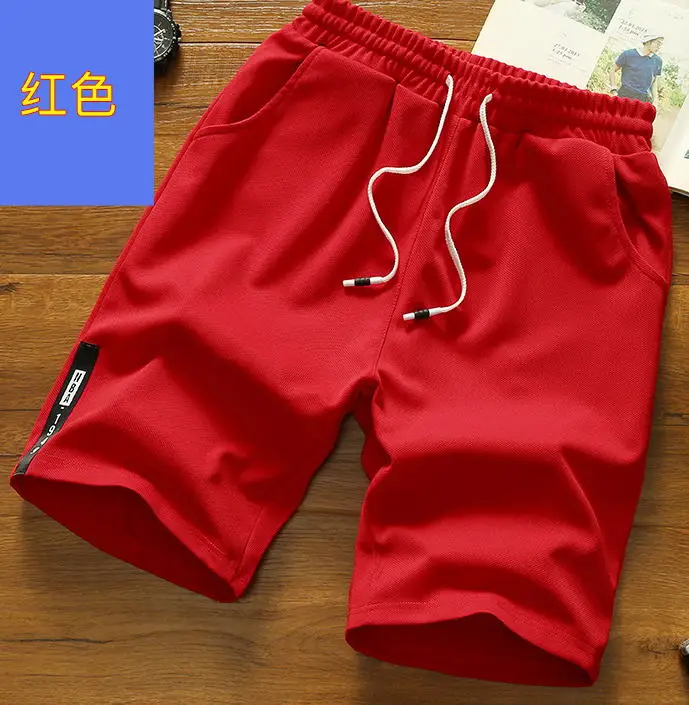 Zogaa Лето Для мужчин модный бренд Фитнес удобные дышащие Рубашки домашние Тренировки Человек модные короткие Bodybuiding шорты - Цвет: Красный