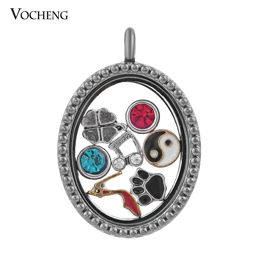 

Vocheng Oval Floating Glass Pendant 2 Colors Plating Memory Glass Locket VA-116