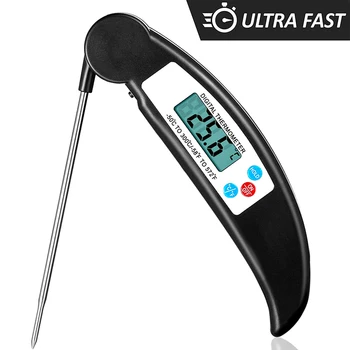 

Digital Food Thermometer, Instant Read Food Thermometer With Foldable Probe Backlight Function for Cooking Baking BBQ Grilling