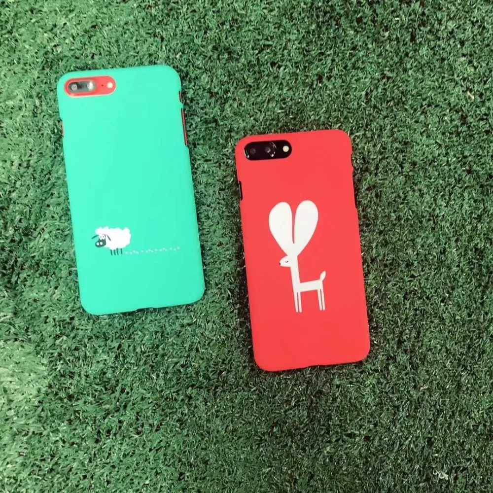 LANCHE New Cartoon Deer and sheep Pattern Phone Case Cover For iPhone 6 7 8 plus A138 | Мобильные телефоны и аксессуары