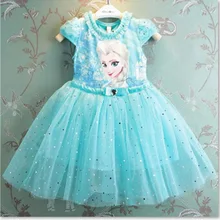 Платья для девочек; платье принцессы Анны и Эльзы; праздничное платье Снежной Королевы для девочек на День рождения; платье для девочек; одежда для детей; одежда для малышей