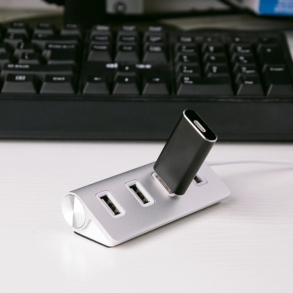 Rovtop USB HUB Премиум 4 Порты алюминиевый usb-концентратор с 11 дюймов Экранированный Кабель Для IMac MacBook персональных компьютеров и ноутбуков 480 Мбит/с USB 2,0