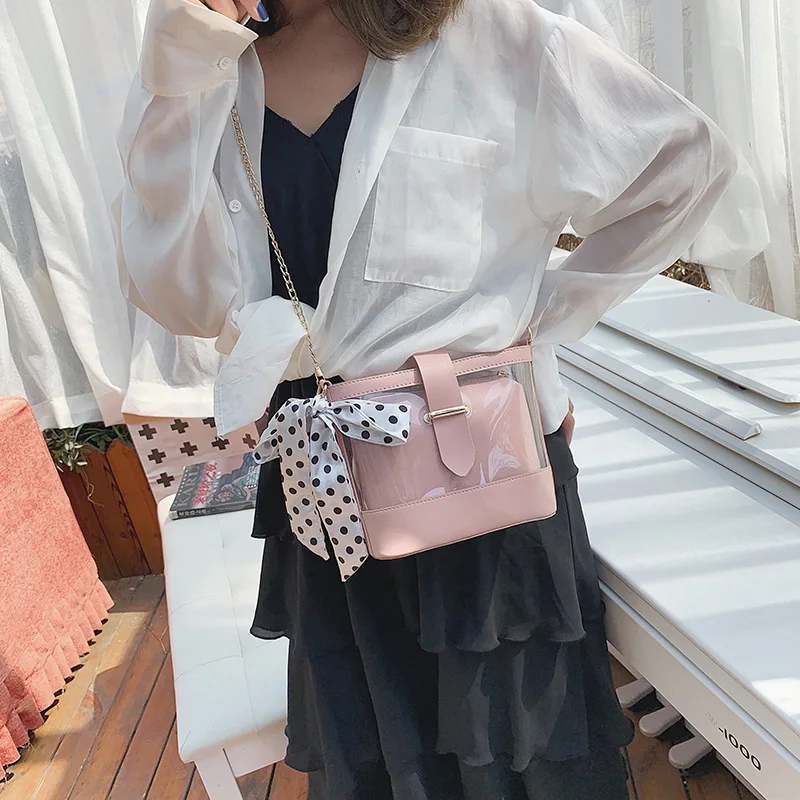 

Fashion girl bag pure color clear bright bread the single-shoulder bar shoulder strap decorated women's oblique bag