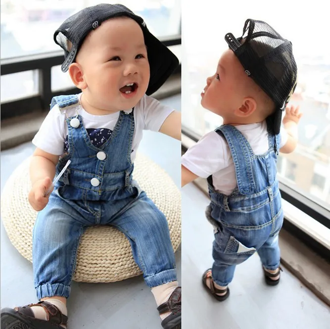 2015 spring summer autumn toddler bebe bib denim children baby boys
