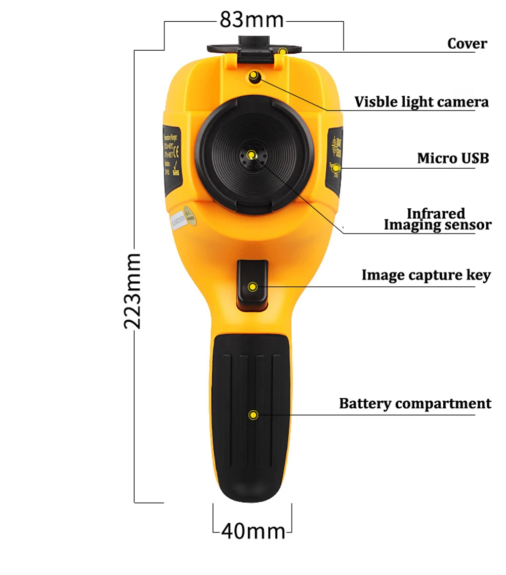 Умный датчик Профессиональный инфракрасный тепловизор камера 3," Ручной ИК цифровой инфракрасный термометр устройство