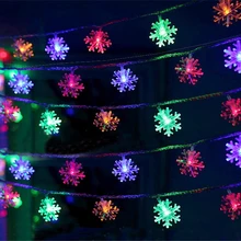 Thrisdar, 10 м, 20 м, 30 м, 50 м, светодиодный Сказочный светильник в виде снежинки, гирлянда для улицы, Рождества, свадьбы, вечеринки, сада, сказочный занавес, светильник