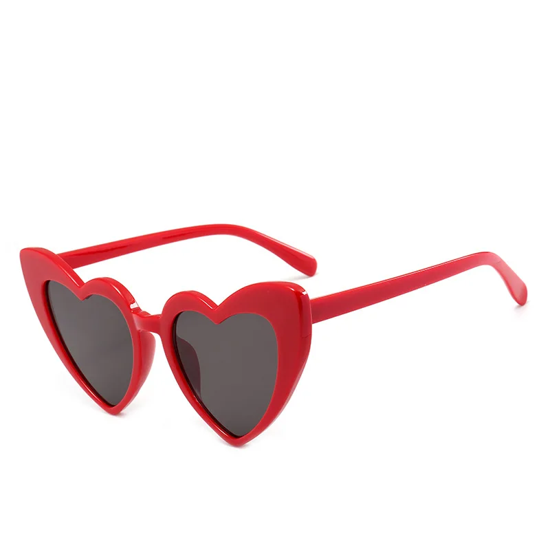 Ladies Heart Shaped Sunglasses love heart sunglasses women cat eye vintage Brand Designer Female Shades Lady Sunnies - Цвет линз: red