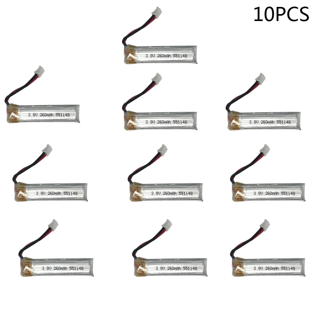 

10PCS 3.8V 260mAh Lipo Battery PH2.0 Plug Connecor for Eachine US65 UK65 QX65 for Happymodel Mobula7 Drone FPV Part toy parts