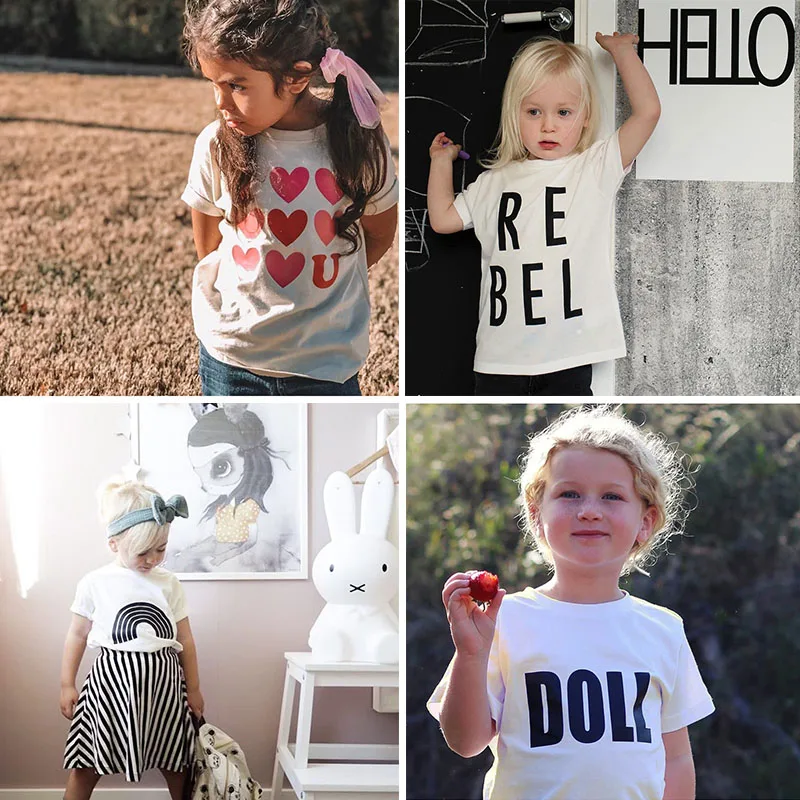 

Toddler Boys Girls White T Shirt Children Summer Clothes Fashion Letter Pattern Tess Boy Tshirt Kids Rainbow T Shirt