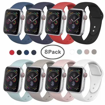 

10pcs/lot 8 Morandi Colors Pure Silicone watchband for Apple Smart i-Watch 38/40/42/44mm Wrist Strap bands 1/2/3/4G wristband