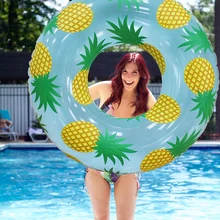 Pineapple Print Tube 105CM Giant Women Swimming Ring Inflatable Pool Float Outdoor Summer Water Party Toys Air Mattress boia