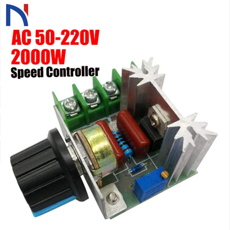

1pc Speed Controller AC 50-220V 25A 2000W Motor Controller SCR High-power Electronic Voltage Regulator Module Motor LED Dimmers