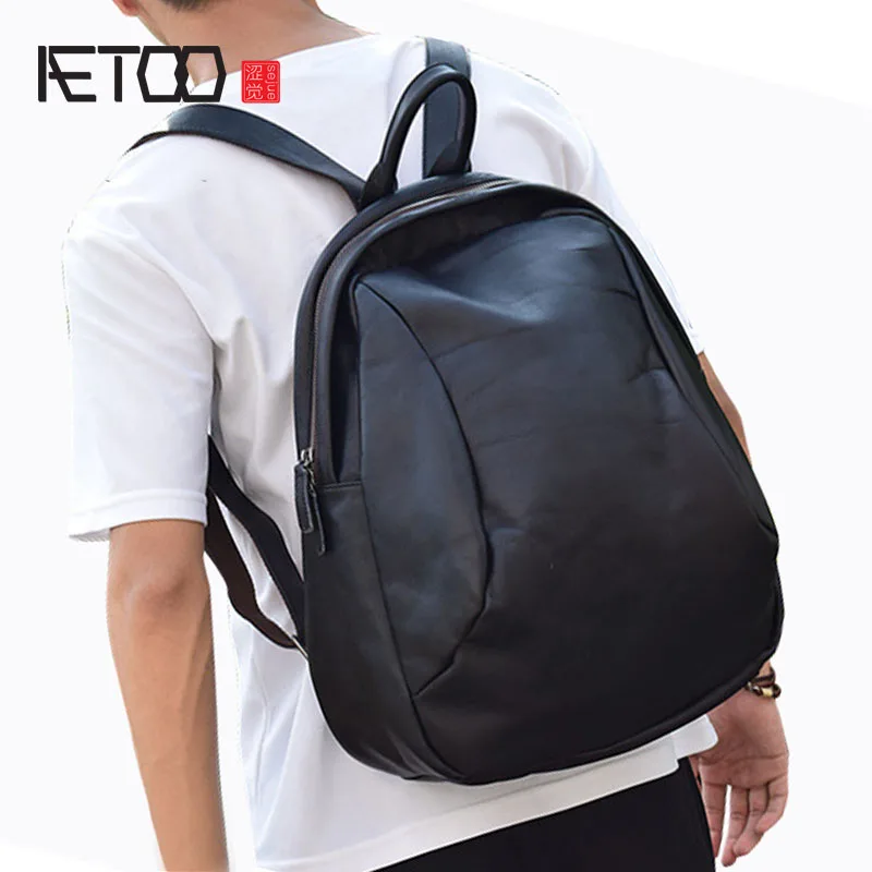 

AETOO 2017 new retro tannage shoulder bag British first layer of leather men's backpack leather bag