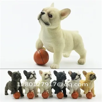 

Simulation Animal Cute Puppy Statue SMALL FRENCH BULLDOG Kick The Ball Creative Home Decor ResinAction Figure Toy BOX P1277