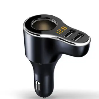 

Dual USB Car Charger Adapter Fast Charging with Volmeter Cigarette Lighter Socket Splitter Charger for Phone Tablet GPS DVR