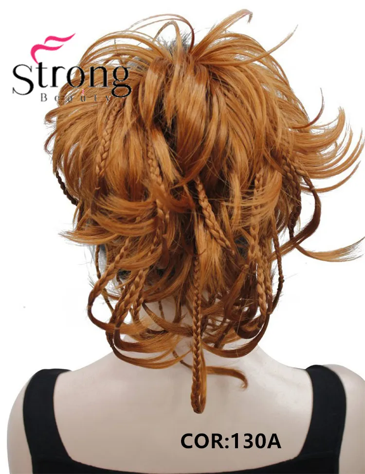 E-0288A #130A 12 inch Short Wavy Culry Ponytail Handmade Braid Hair Extension With Claw Clip In Hairpiece (7)_