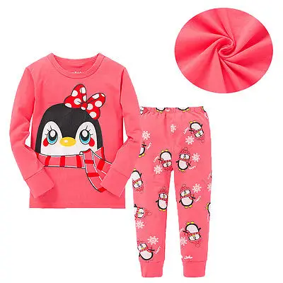 

Autumn Spring Warm Baby Kids Girls Long Sleeve Sleepwear Nightwear Pyjamas Pj's Tops Bottoms Sets Pink 1 2 3 4 5 6 7 Years