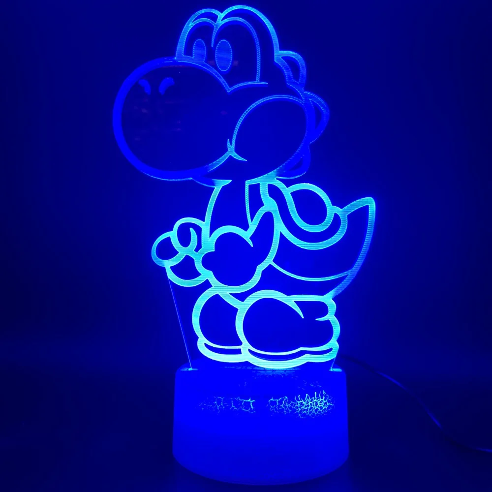 Светодиодный 3d-ночник лампа игра Марио Йоши Яйцо сенсорный сенсор изменение цвета украшение дома подарок для детей ребенок ночник для спальни