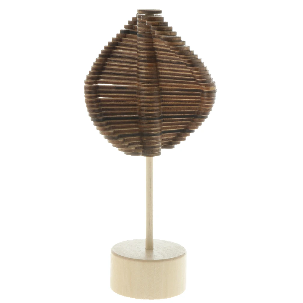 Wooden Rotating Lollipop Sensory Visual Relaxation Desk Toy Novelty & Gag Toys for Kids Adults, 24.5cm