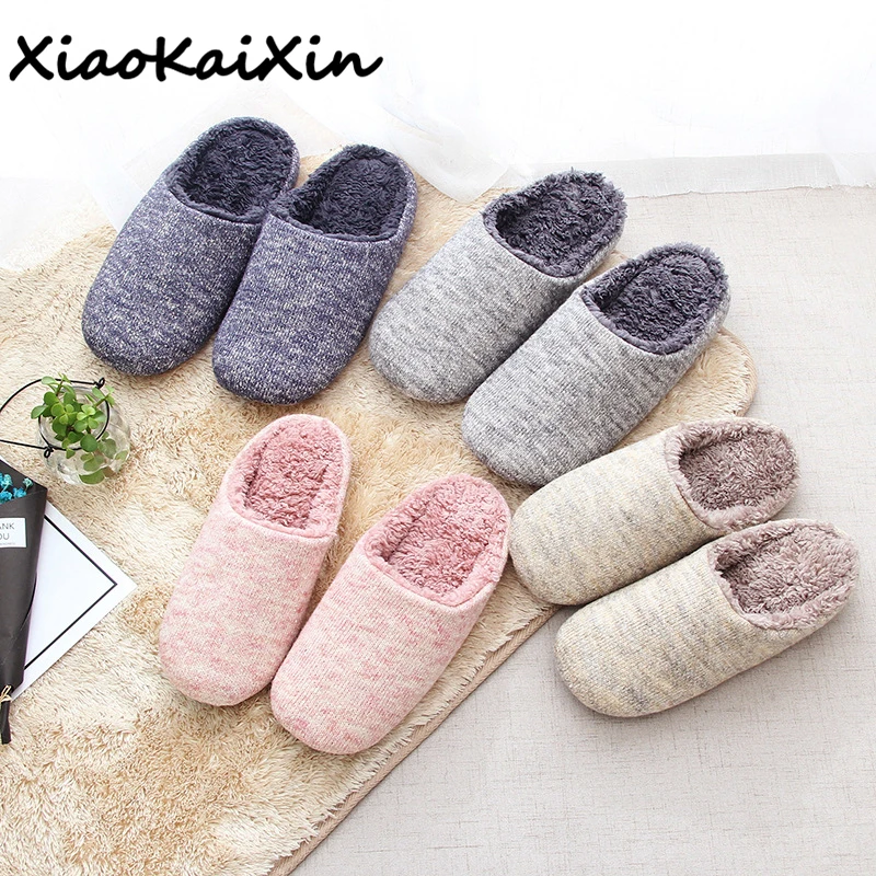 XiaoKaiXin Adults Simple Indoor Home Shoes for Winter Women and Men Warm Cotton Plush Solid color House Slippers Guests Elders XiaoKaiXin Adults Simple Indoor Home Shoes for Winter Women and Men Warm Cotton Plush Solid color House Slippers Guests Elders