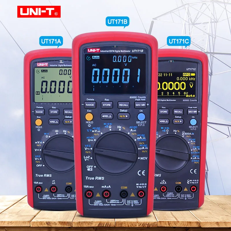 

UNI-T UT171A/UT171B/UT171C Industrial True RMS Digital Multimeters; VFC Measurement, USB/Bluetooth Communication