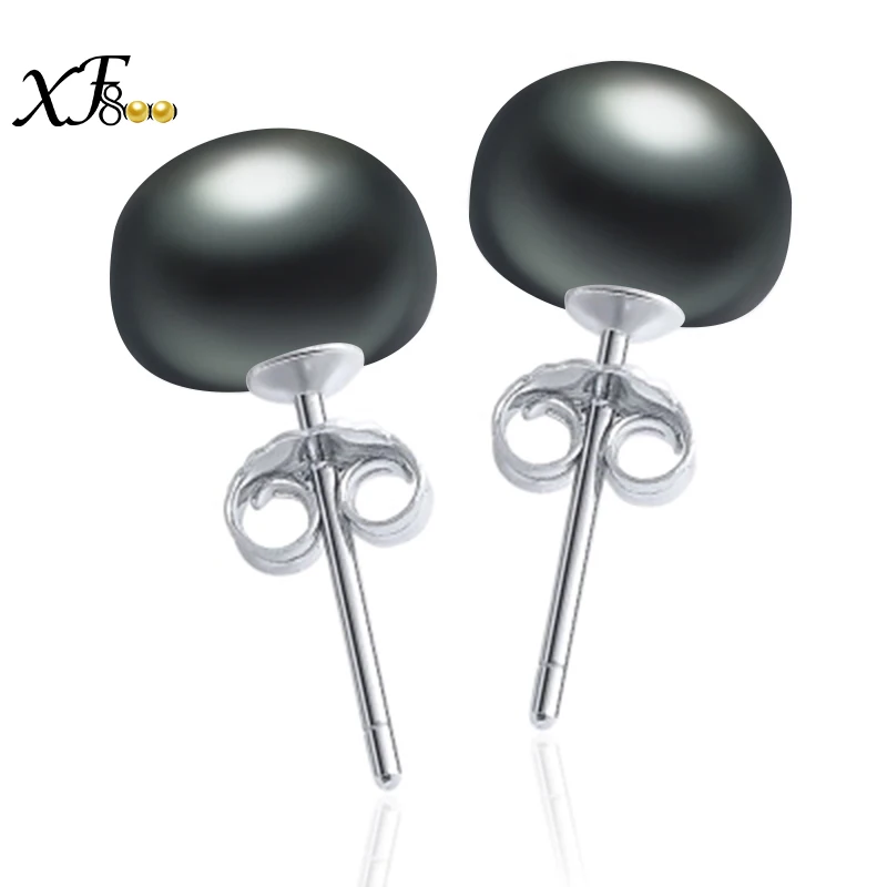 Серьги гвоздики из серебра 925 пробы с пресноводным жемчугом [XF800]|stud earrings|wedding stud