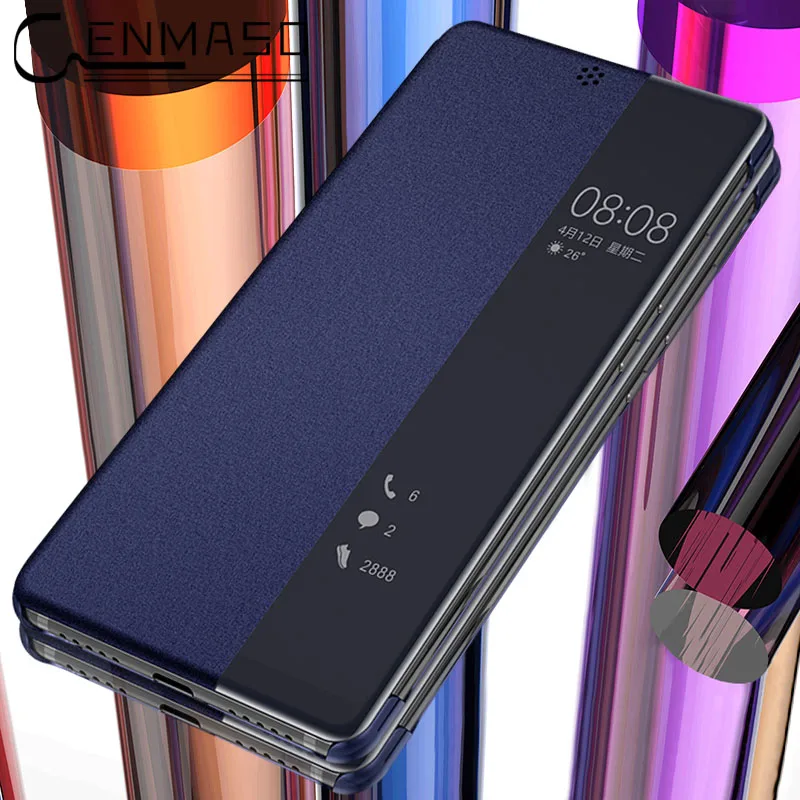 

For Huawei P20 pro case PU leather smart touch view window flip phone cover for HUAWEI Mate 10 Pro P20 ultra thin fashion funda