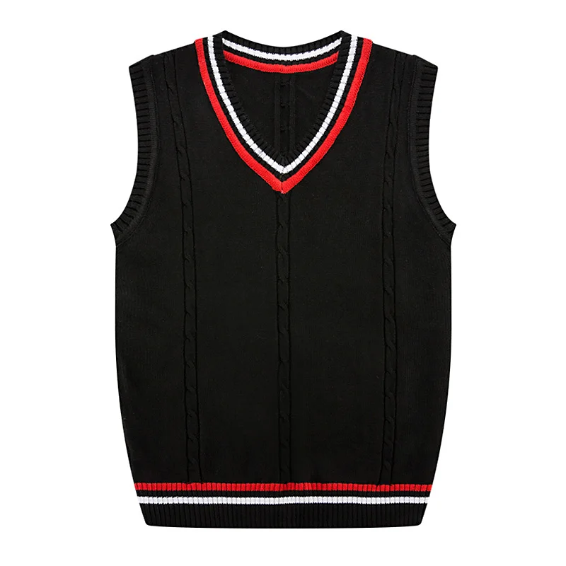 Autumn Winter 2019 New Men's Fashion Fine Pure Color Business Leisure Vest Sleeveless Sweater Male 