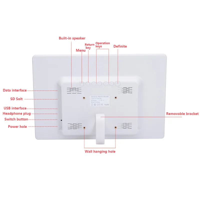 Цифровая фоторамка Tycipy 13 &quotlcd HD светодиодный электронный экран с пультом